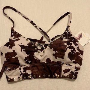 Cow print bikini top